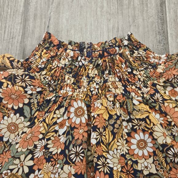 Lost + Wander Dress Womens Size XS Flower Power Mini Mock Neck Balloon Sleeve - Picture 7 of 16